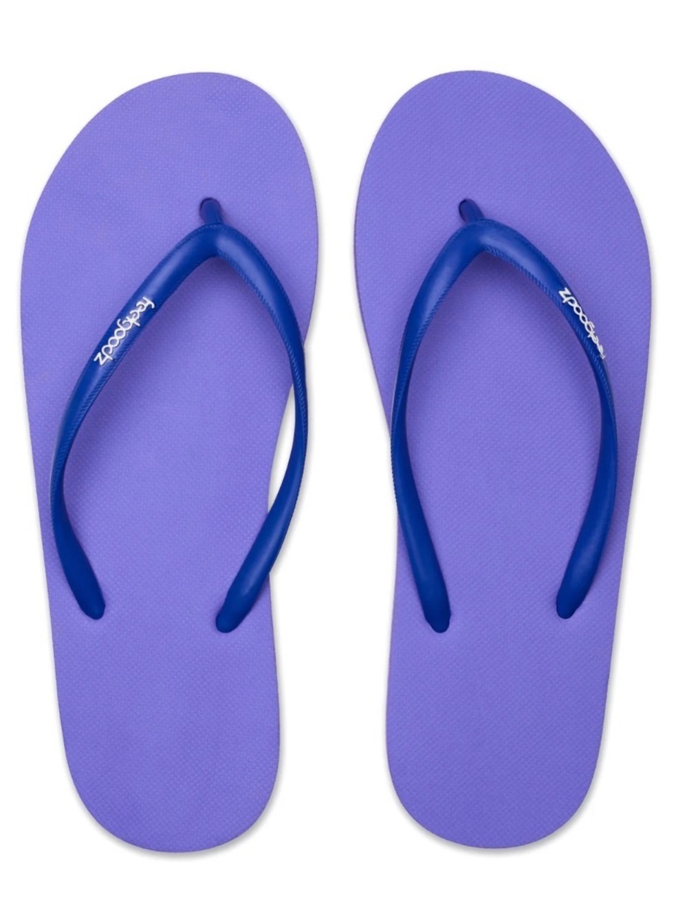 Feelgoodz Women’s Slimz Ultra Purple with Blue Straps Flip Flop Sandals Sz 7, 9